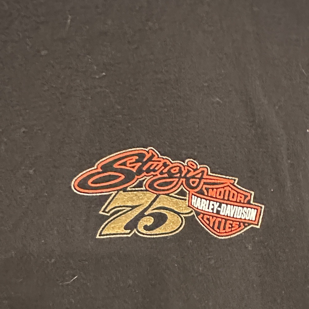 Harley Davidson Sturgis 75th Tee XL Black Graphic Biker Shirt - Picture 4 of 9